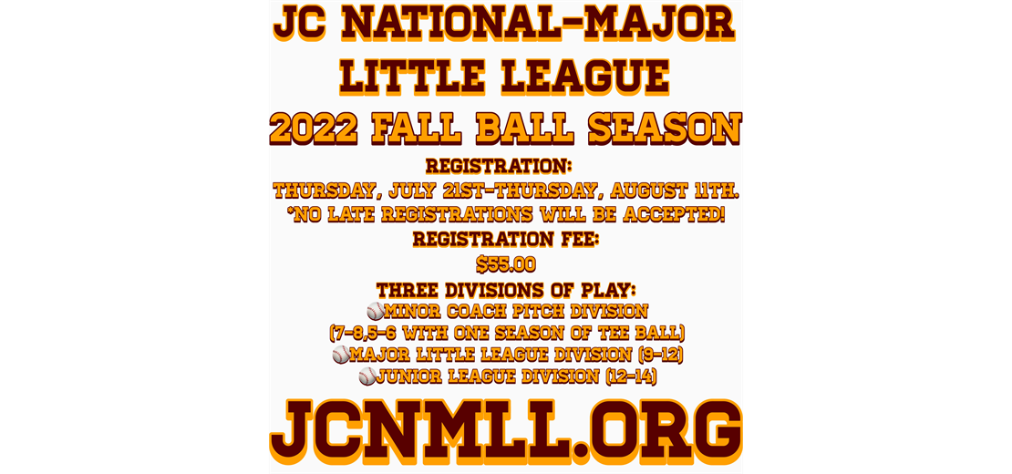 2022 FALL BALL REGISTRATION IS OPEN UNTIL AUGUST 11TH!