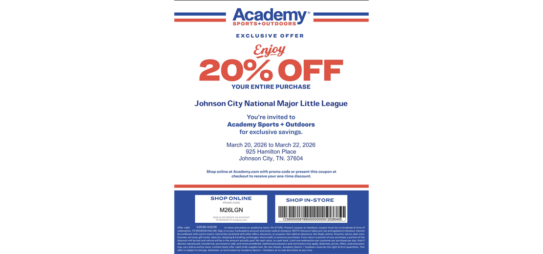 Academy Sports + Outdoors 20% off Weekend 03/20/2026-03/22/2026
