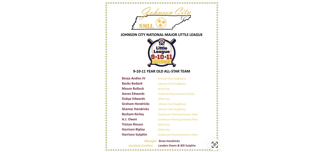 JCNMLL Spring 2026 9/10/11 All-Star Team
